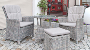 Möbel für einen schmalen Balkon oder Terrasse - Sessel Set Polyrattan