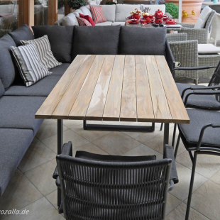 Loungeecke für den Garten oder Terrasse + 3 Stühle + Esstisch - outdoor