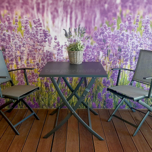 Outdoor Möbel Set aus Metall wetterfest - 2 Klappstühle + Gartentisch klappbar aus Alu/Textilene